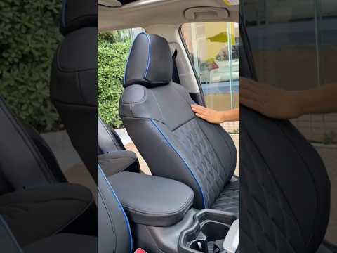 EKR custom black seat cover install for RAV4 #ekr #ekrleather #ekrcover #ekrseatcover