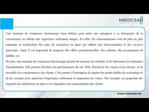 Commerce électronique le cours introductif Introduction au commerce électronique Midocean University