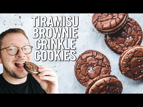 Tiramisu Brownie Crinkle Cookies - The Boy Who Bakes
