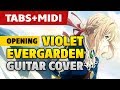 Violet Evergarden OP - Sincerely (Fingerstyle Acoustic Guitar Cover and MIDI by Kaminari)