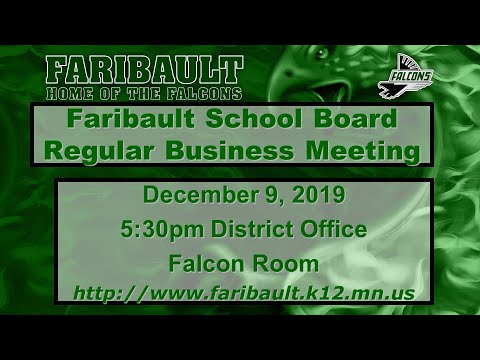 Regular School Board Meeting of ISD 656 from Monday, December 9, 2019
