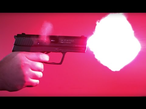 Munitionstest 9mm P.A.K. UMAREX Röhm RG96 GECO WALTHER PARTIZAN in Zeitlupe Slow motion