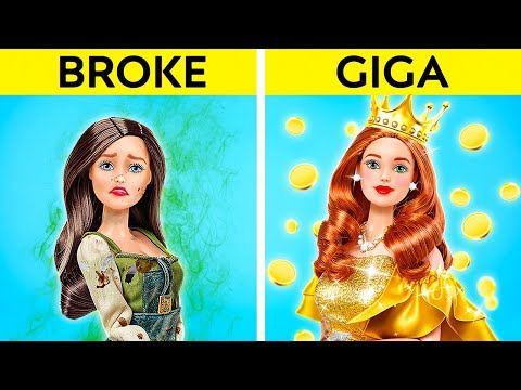 POOR vs RICH Barbie Total Makeover! Crafts for Dolls Makeover by 123 GO!