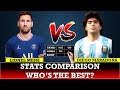 Messi vs Maradona Stats Comparison: Who's a True Legend? #messi #maradona