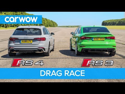 Audi RS4 vs RS3 - DRAG RACE, ROLLING RACE & BRAKE TEST