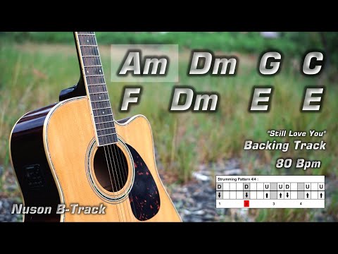 Slow Sad Acoustic Guitar Backing Track with Cajon in A Minor