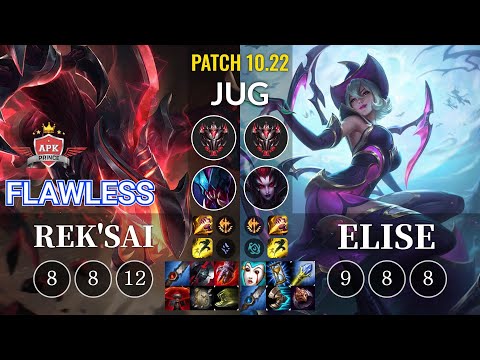 APK Flawless Rek'Sai vs Elise Jungle - KR Patch 10.22