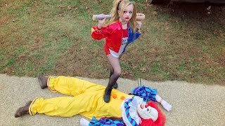 Harley Quinn takes out the creepy scary killer clown and saves Christmas. (New skit)