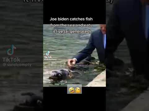 Joe Biden catches fish from the sea and Eats it 🤣😂 ●Subscribe #MrGhostP5000