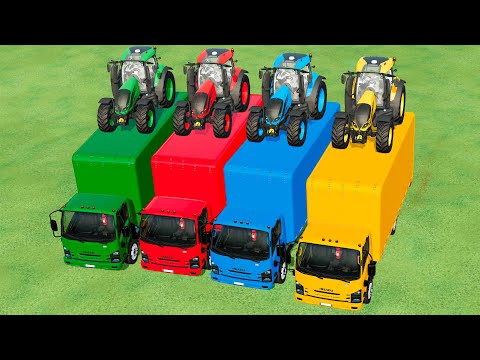 TRANSPORT OF COLORS ! JOHN DEERE TRACTORS with IVECO TRUCK ! BALE LOADING ! Farming Simulator 22