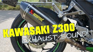 Kawasaki Z300 stock and Akrapovic exhaust sound (no dB-killer)