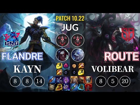 LNG Flandre Kayn vs SB Route Volibear Jungle - KR Patch 10.22