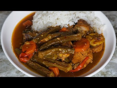 Haitian Stew Chicken with Okra| Stewed Chicken Recipe