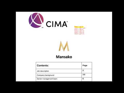 CIMA Operational Case Study Pre-seen - Mansako Pre-seen Analysis - May 2018