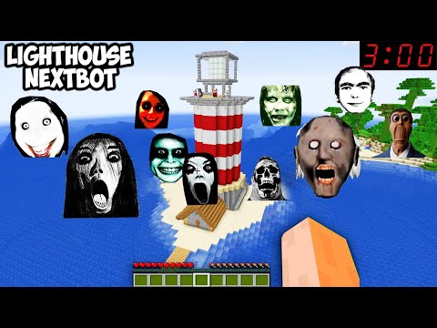 SURVIVAL LIGHTHOUSE WITH  MR INCREDIBLE NEXTBOT AND OBUNGA FRIENDS in MINECRAFT - NEXTBOTS