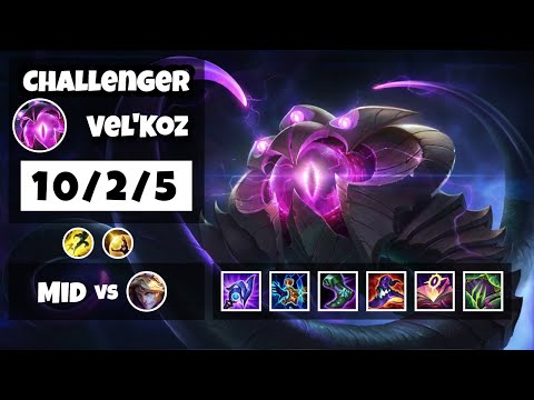 Vel'Koz vs Ezreal Mid 11.18 Challenger Gameplay S11 (10/2/5) - EU