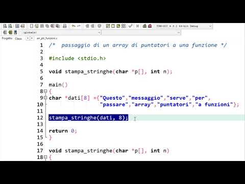 Linguaggio C - Array di puntatori, come passarli alle funzioni