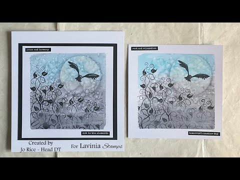 A Misty Morning over the Brambles by Jo Rice #laviniastamps #cardmaking #gelpress