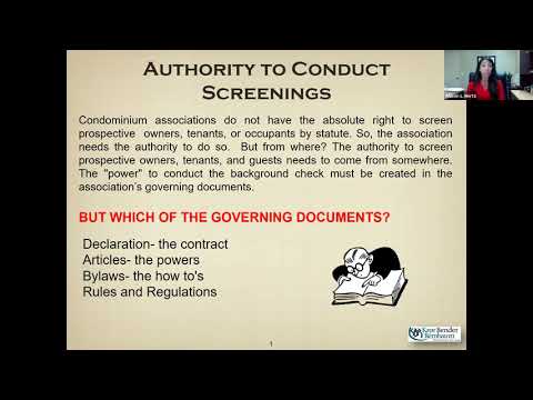 Condominium Screenings & Approvals of Buyers/Tenants