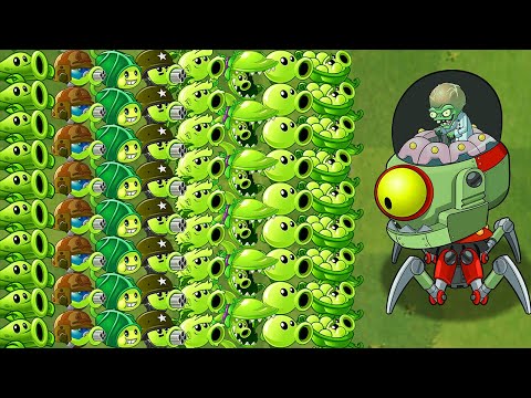All Green Pea Plants LEVEL 999999 vs Far Future Final Boss! WIN The Game! in Plants VS. Zombies 2