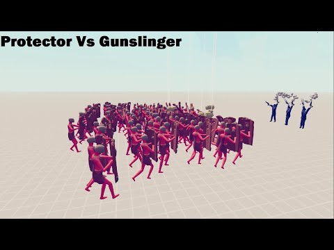 TABS 100v4 Protector Vs Gunslinger | Totall Accurate Battle Simulator