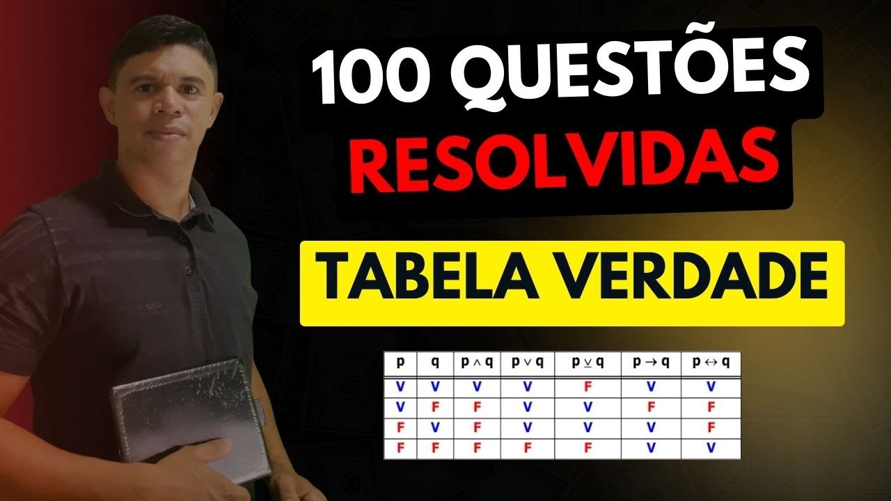 Tabela Verdade para Concursos - 100 Questões Resolvidas + Ebook #rlm #concurso #concursos