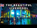 Liverpool City Centre Evening Walk Tour in 4K