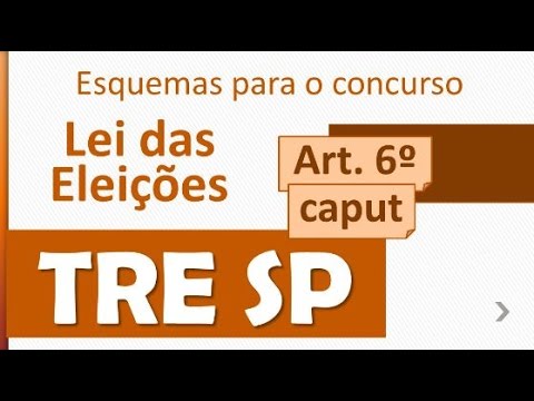 Esquemas de Direito Eleitoral - TRE SP Concurso 2016 2017 - Lei das Eleições Art. 6, caput