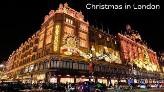 Christmas in London: A walk through Harrods, Piccadilly Circus, Leicester Square & Trafalgar Square.