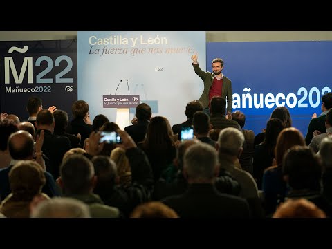 Pablo Casado y Alfonso Fdez. Mañueco intervienen en el acto previo al inicio de campaña en La Bañeza