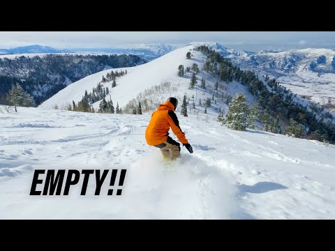 Empty Ski Resort during Utah's SNOWIEST SEASON ON RECORD