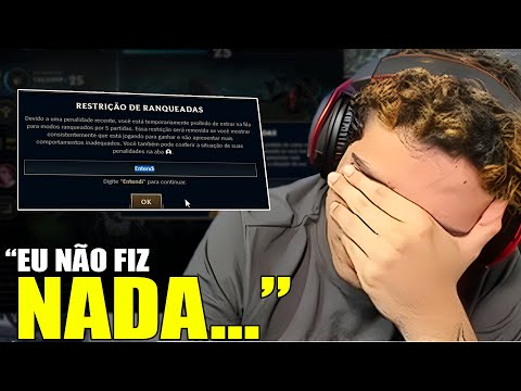 Momento em que o Brucer leva 'BAN' da Riot