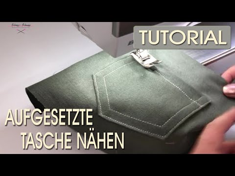 Aufgesetzte Tasche nähen mit kleinen Hilfsmitteln