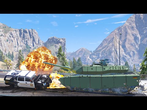 GTA 5 GERMAN TANK LEOPARD 2 IN CASE - SUPER CINEMATIC PICTURE WITH SLOW MO ep.34