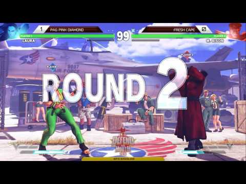 Street Fighter V Tournament: Defend the North 2016 Day 2  - Pink Diamond (Laura) v FreshCape (Bison)