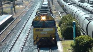 preview picture of video 'Pacific National Steel Train at Cootamundra, bound for Melbourne'