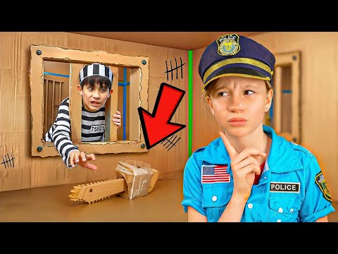 Настя и побег из КАРТОННОЙ ТЮРЬМЫ. Челлендж для детей