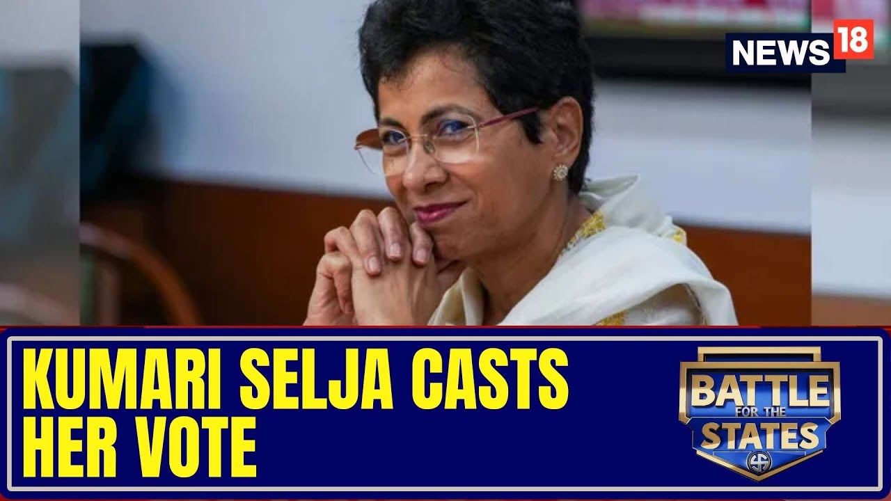 Haryana Elections 2024 | Kumari Selja Arrives At A Polling Booth in Sirsi to Cast her Vote | News18