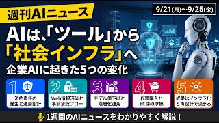 【週刊AIニュース】AIは「社会インフラ」へ|安全対策・法的責任・コスト適正化(9/21〜9/25)