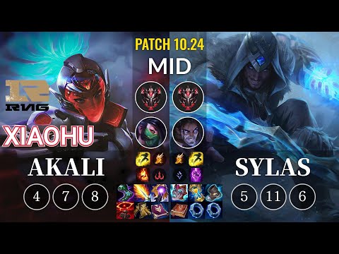 RNG Xiaohu Akali vs Sylas Mid - KR Patch 10.24