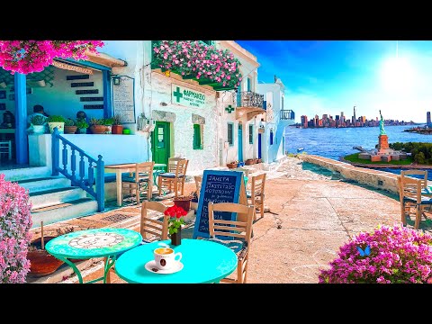 Romance Italian Seaside Cafe Ambience | Relaxing Bossa Nova Jazz for Good Mood and Stress Relief