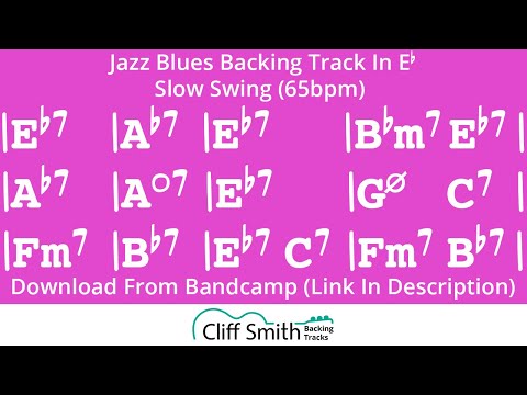 Eb Major - Slow Jazz Blues Backing Track (65bpm)