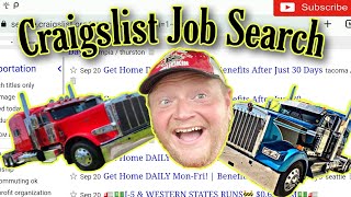 Craigslist Trucking Job Search - Truckers, Which is Best Local, Regional or OTR LongHaul.
