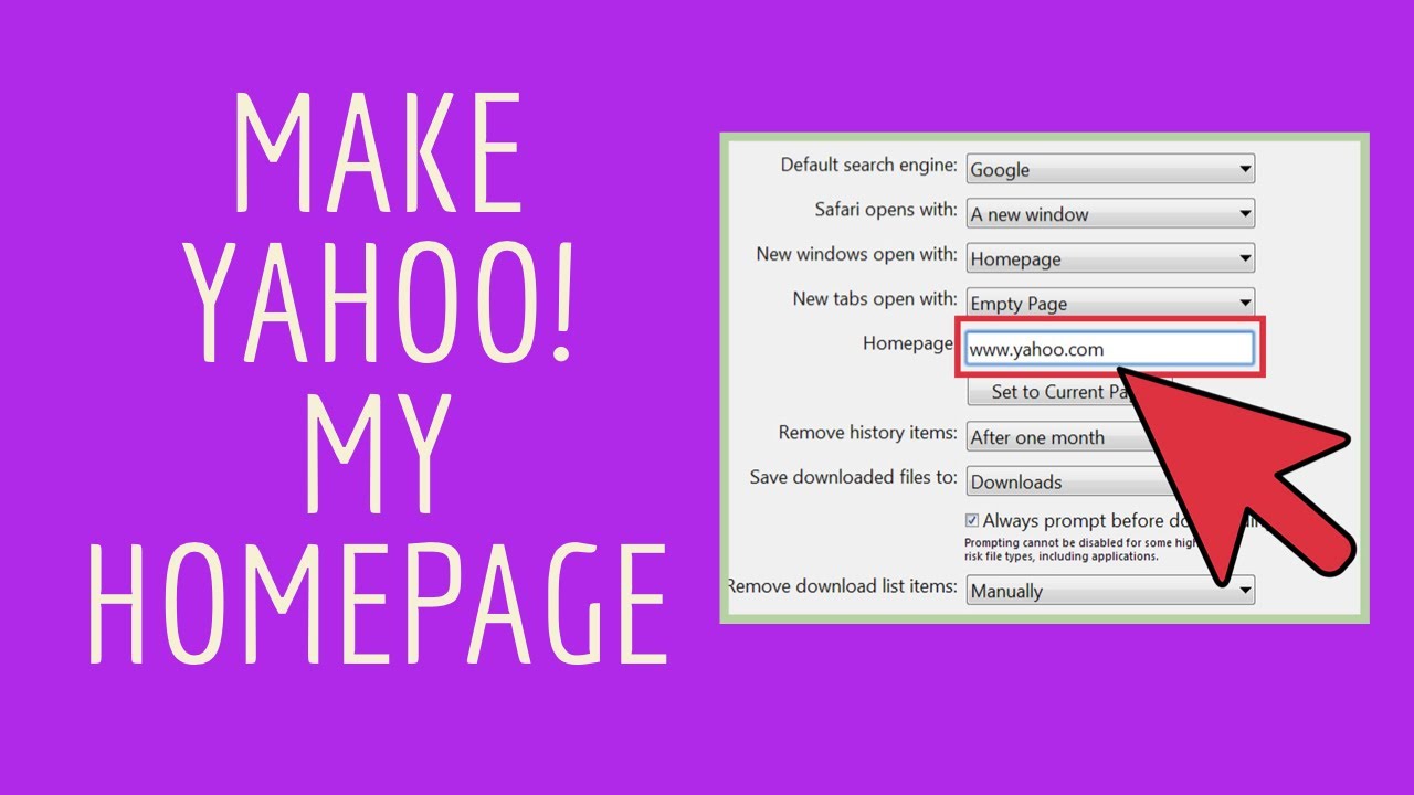 Make yahoo my permanent home page