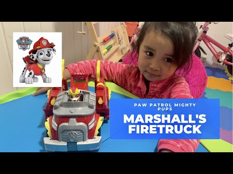 MightyPup Marshall's Powered Up Firetruck: A PawPatrol collection /Unboxing and Playing with 3yr old