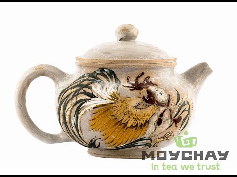 Teapot # 36491, wood firing/ceramic/hand painting, 166 ml.