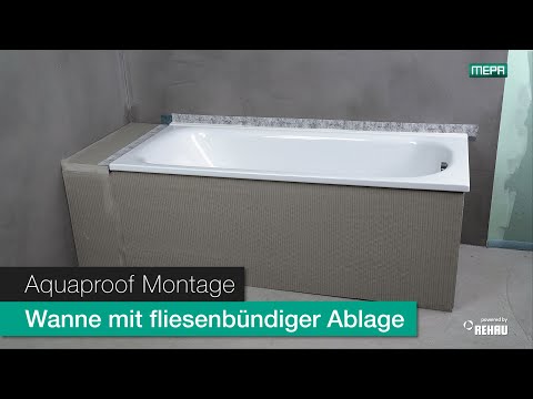 Wannendichtband MEPA Aquaproof - Montage Badewanne mit fliesenbündiger Ablagefläche