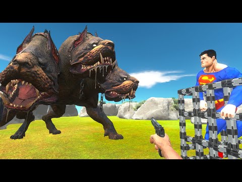 Jurassic World Evolution Camping 100 Rescue Superman from Cerberus | Animal Revolt Battle Simulator