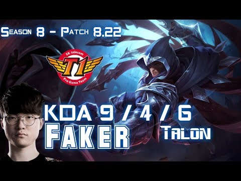 SKT T1 Faker TALON vs IRELIA Mid - Patch 8.22 KR Ranked