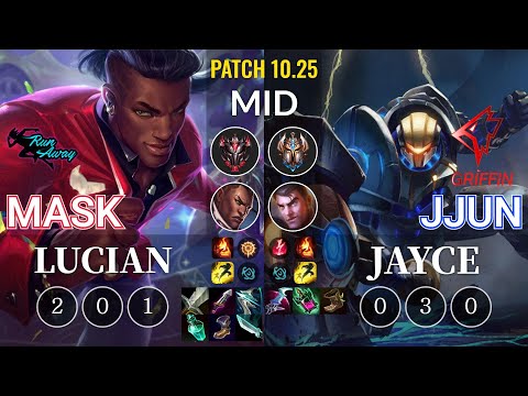 RNW Mask Lucian vs GRF jjun Jayce Mid - KR Patch 10.25